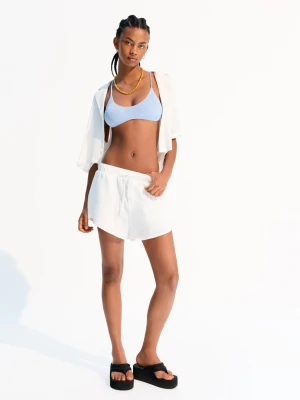 Bershka Spodenki W Rustykalnym Stylu Kobieta Biały