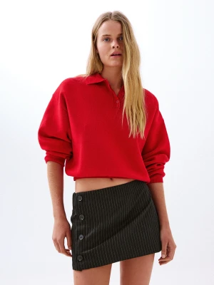 Bershka Spódnica Mini Z Guzikami Kobieta Biały / Czarny