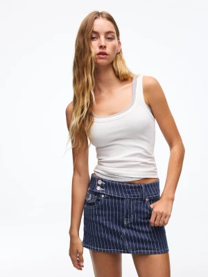 Bershka Spódnicospodenki Jeansowe Kobieta Niebieski