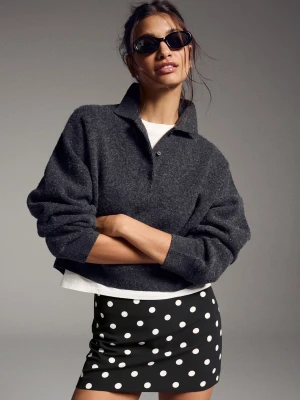 Bershka Spódnicospodenki Mini Z Klamrą Kobieta Biały / Czarny