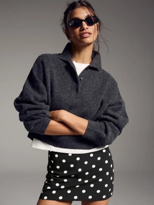 Bershka Spódnicospodenki Mini Z Klamrą Kobieta Biały / Czarny