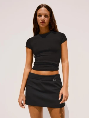Bershka Spódnicospodenki Mini Z Klamrą Kobieta Czarny