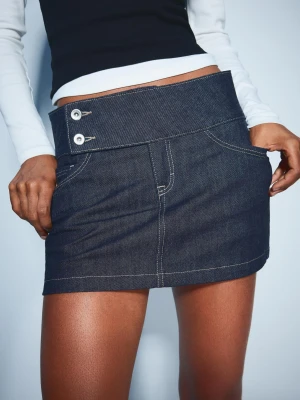 Bershka Spódnicospodnie Jeansowe Kobieta Granatowy
