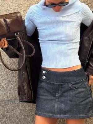 Bershka Spódnicospodnie Jeansowe Kobieta Granatowy