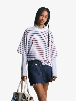 Bershka Spódnicospodnie Jeansowe Mini Kobieta Granatowy