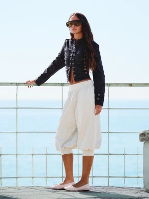 Bershka Spodnie Capri Bombacho Kobieta Szary