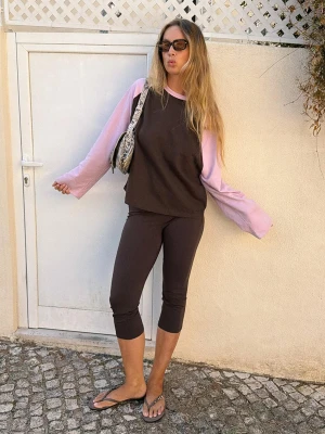 Bershka Spodnie Capri Kobieta Brązowy