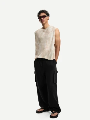 Bershka Spodnie Cargo Skater Mężczyzna Czarny