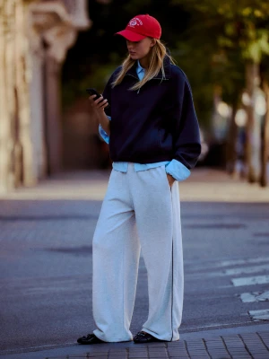 Bershka Spodnie Dresowe Typu Jogger Dancer Kobieta Szary