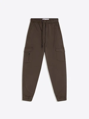 Bershka Spodnie Jogger Cargo Mężczyzna Brązowy