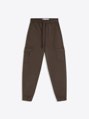Bershka Spodnie Jogger Cargo Mężczyzna Brązowy