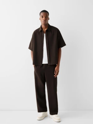 Bershka Spodnie Jogger Mężczyzna Brązowy