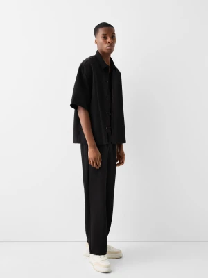 Bershka Spodnie Jogger Mężczyzna Czarny