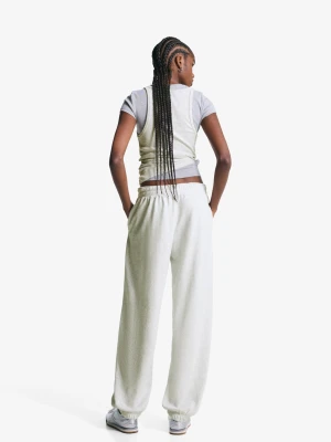 Bershka Spodnie Jogger Z Dzianiny Dresowej Kobieta Szary