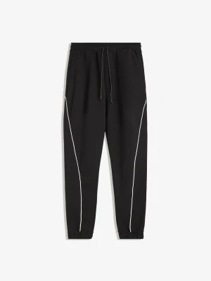 Bershka Spodnie Jogger Z Dzianiny Dresowej Mężczyzna Czarny