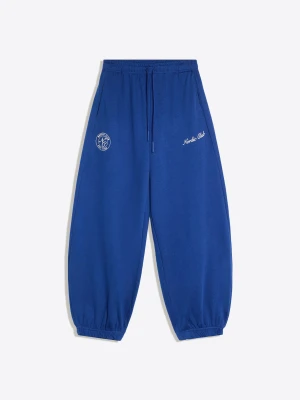 Bershka Spodnie Jogger Z Nadrukiem Kobieta Niebieski