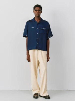 Bershka Spodnie O Kroju Balloon Jogger Z Ćwiekami Mężczyzna Kremowy