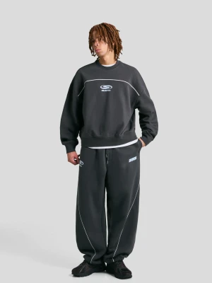 Bershka Spodnie O Kroju Balloon Z Nadrukiem Mężczyzna Niebieski