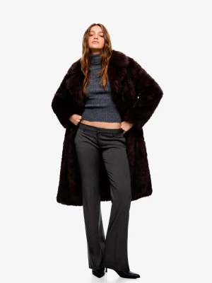 Bershka Spodnie O Kroju Bootcut Z Niskim Stanem Kobieta Szary