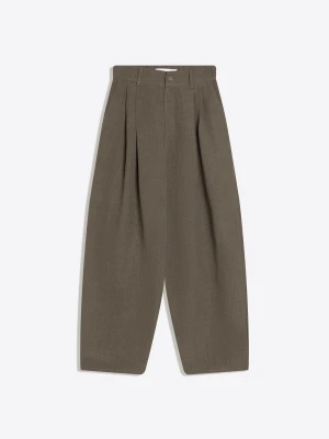 Bershka Spodnie O Kroju Super Baggy Tailoring Mężczyzna Khaki