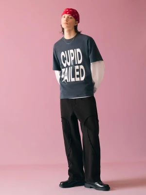 Bershka Spodnie O Kroju Super Baggy Z Haftem Mężczyzna Czarny