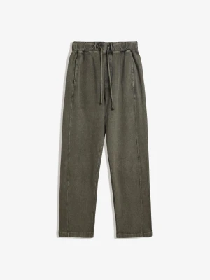 Bershka Spodnie Piqué Z Efektem Prania Mężczyzna Szary