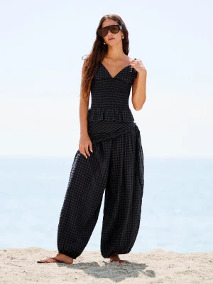 Bershka Spodnie Pumpy Z Apaszką Kobieta Granatowy