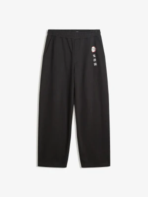 Bershka Spodnie Skater Demon Slayer Mężczyzna Czarny