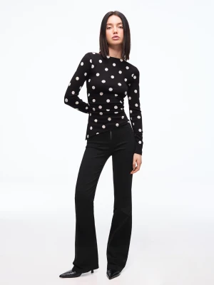 Bershka Spodnie Z Bengalinu Na Zamek Błyskawiczny Kobieta Czarny