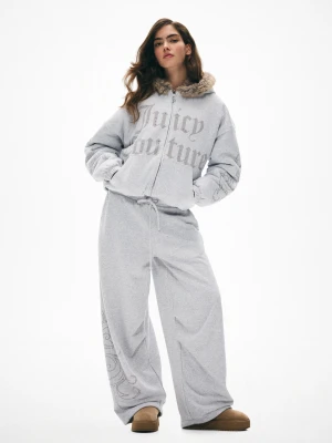Bershka Spodnie Z Dzianiny Dresowej Juicy Couture X Bershka Kobieta Szary