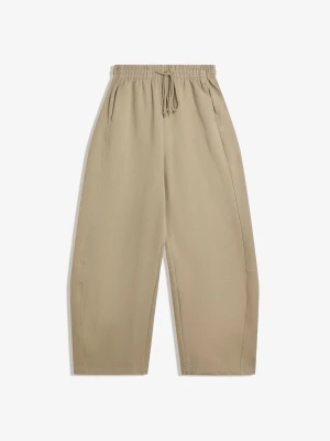 Bershka Spodnie Z Dzianiny Dresowej Kobieta Ciemnobeżowy