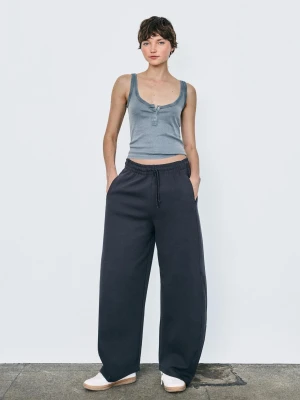 Bershka Spodnie Z Dzianiny Dresowej Kobieta Szary