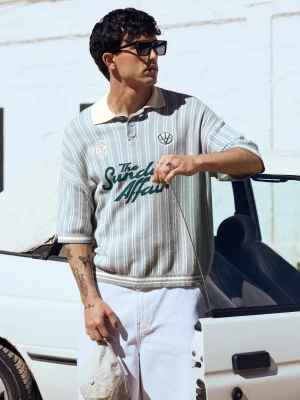 Bershka Sportowa Koszulka Polo Z Krótkim Rękawem Mężczyzna Jasnoniebieski