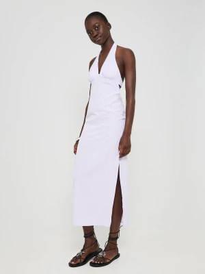 Bershka Sukienka Midi Typu Halter Kobieta Fioletowy