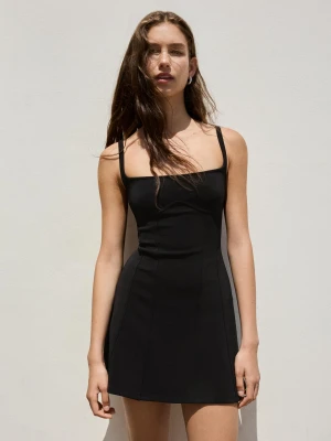 Bershka Sukienka Mini Gorsetowa Kobieta Czarny