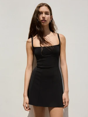 Bershka Sukienka Mini Gorsetowa Na Ramiączkach Kobieta Czarny