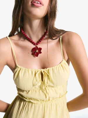 Bershka Sukienka Mini W Kwiaty Kobieta Zielony