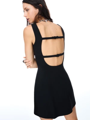 Bershka Sukienka Mini Z Kokardami Kobieta Czarny