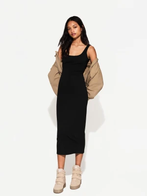 Bershka Sukienka Średniej Długości Na Ramiączkach Kobieta Czarny