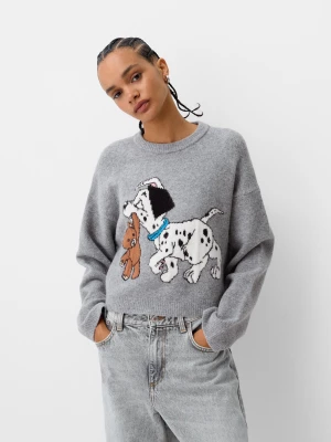 Bershka Sweter 101 Dalmatians Kobieta Szary