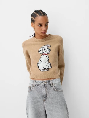 Bershka Sweter 101 Dalmatians Kobieta Wielbłądzi