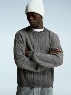 Bershka Sweter Boxy Mężczyzna Czarny