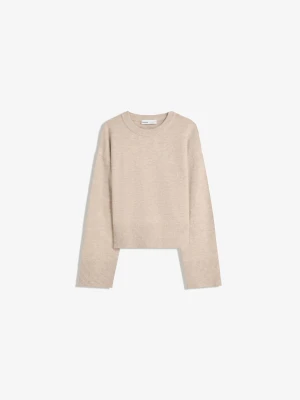 Bershka Sweter Oversize Dół Rib Kobieta Piaskowy