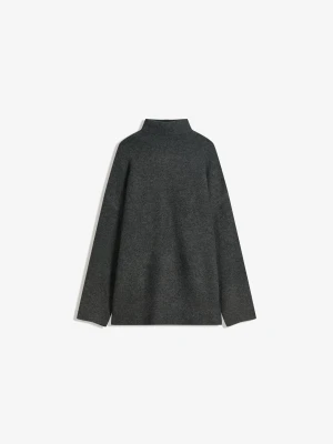 Bershka Sweter Oversize Z Golfem Kobieta Ciemnoszary