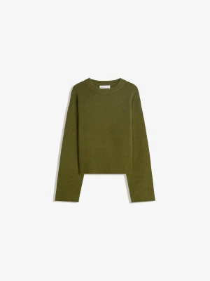Bershka Sweter Oversize Ze Ściągaczem U Dołu Kobieta Zielony