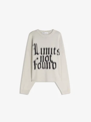 Bershka Sweter Z Nadrukiem Mężczyzna Biały Złamany