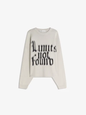 Bershka Sweter Z Nadrukiem Mężczyzna Biały Złamany