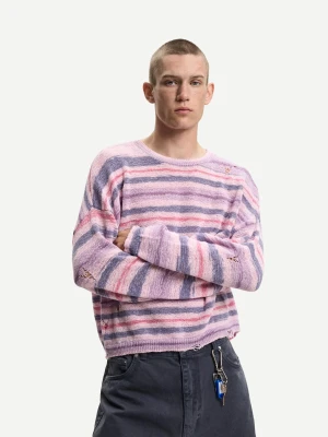 Zdjęcie produktu Bershka Sweter Z Przetarciami Mężczyzna Fioletowy