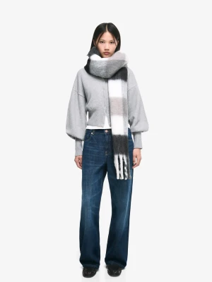 Bershka Szal W Kratę Kobieta Czarny