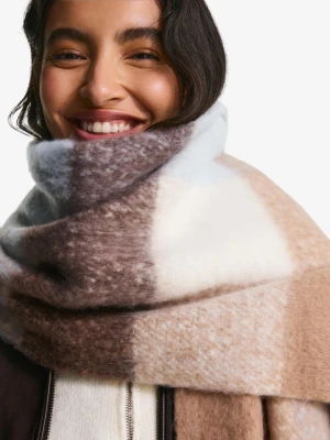 Bershka Szal W Kratę Kobieta Piaskowy